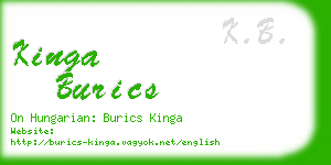 kinga burics business card